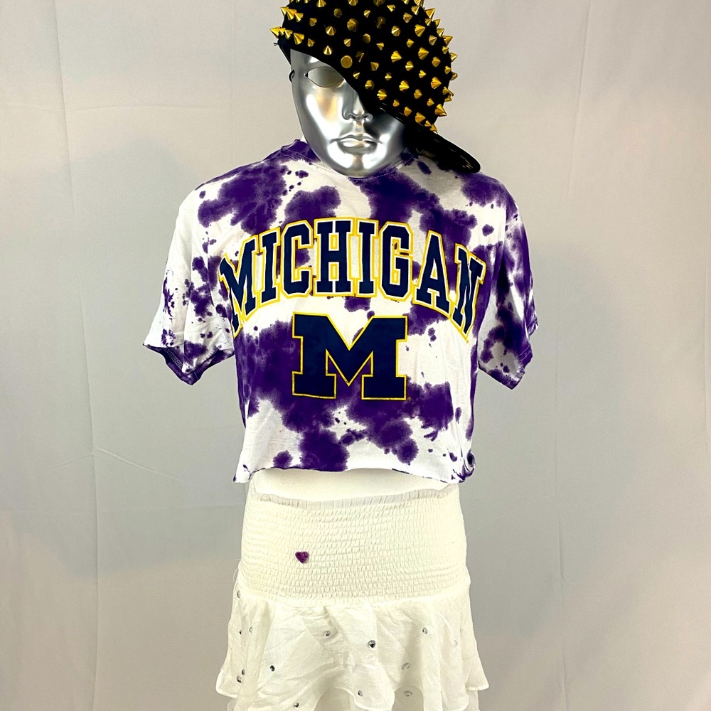 Tays Trendss Handmade Bleached Cropped Michigan T